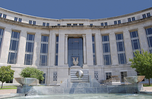 Courthouse with fountain