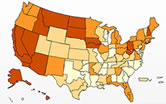 US Map BK Statistics for 2012